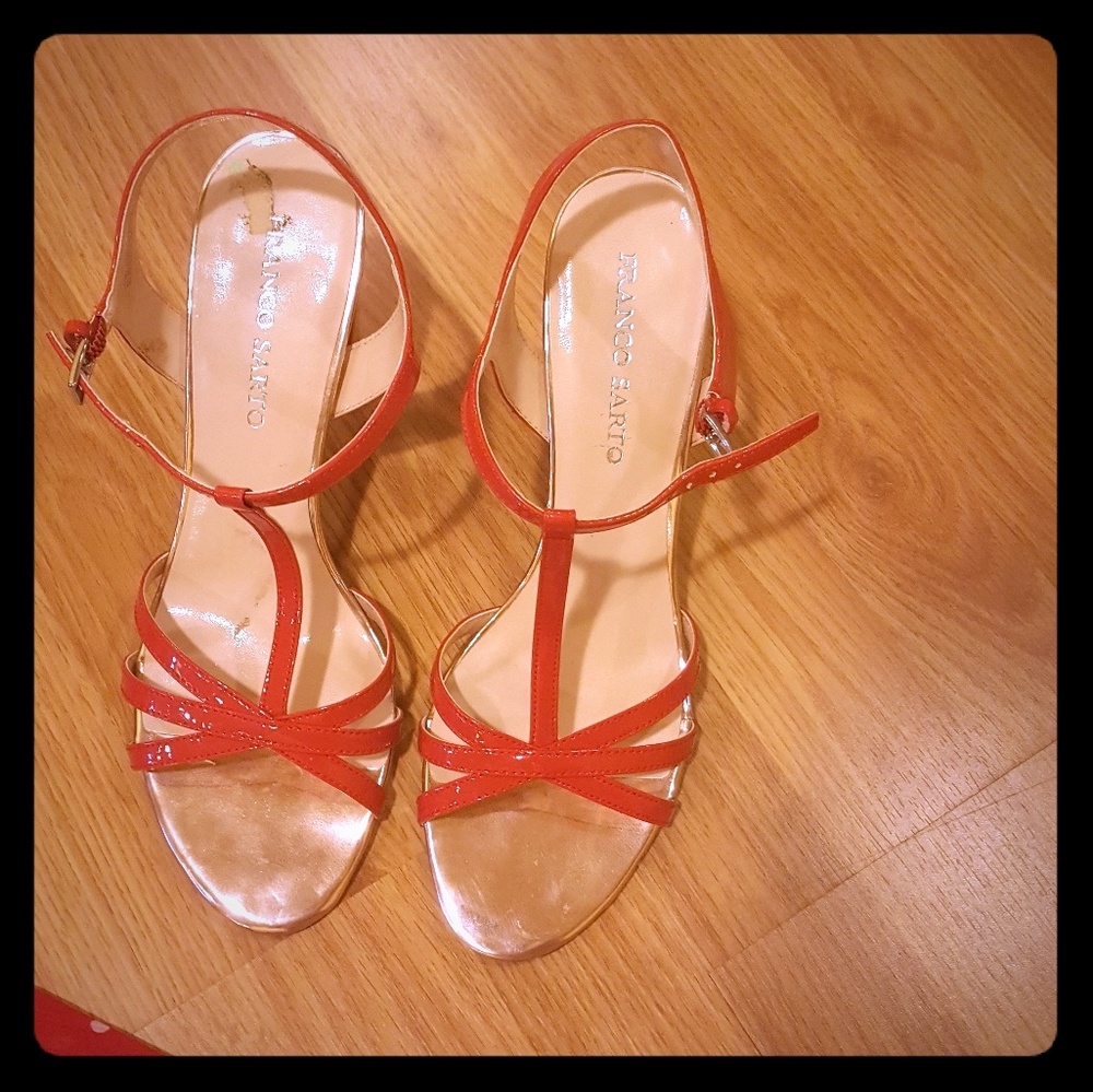 Franco sarto dress coral block heels sz 11